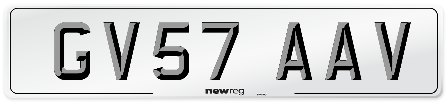 GV57 AAV Number Plate from New Reg